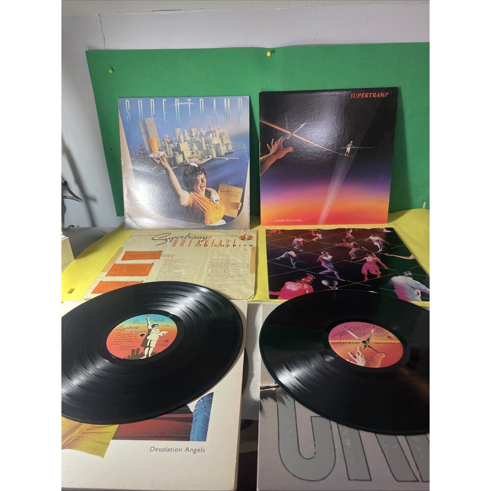 SUPERTRAMP BREAKFAST IN AMERICA SP-3708 AND FAMOUS LAST WORDS SP-3732 VINYL LOT
